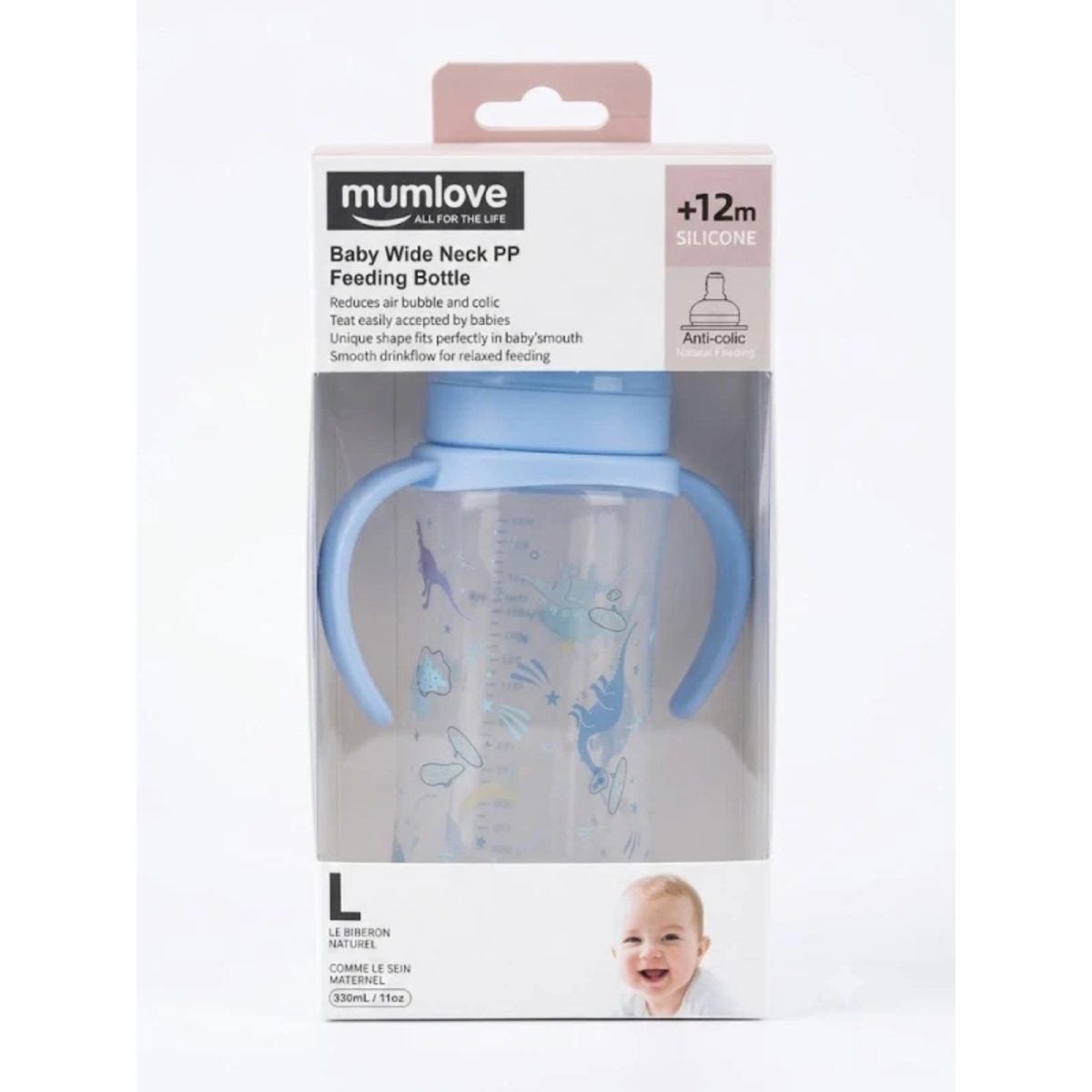 MUMLOVE ANTI-COLIC BOTTLE HANDLE 330ML +12M