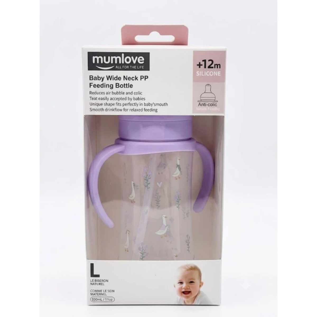 MUMLOVE ANTI-COLIC BOTTLE HANDLE 330ML +12M