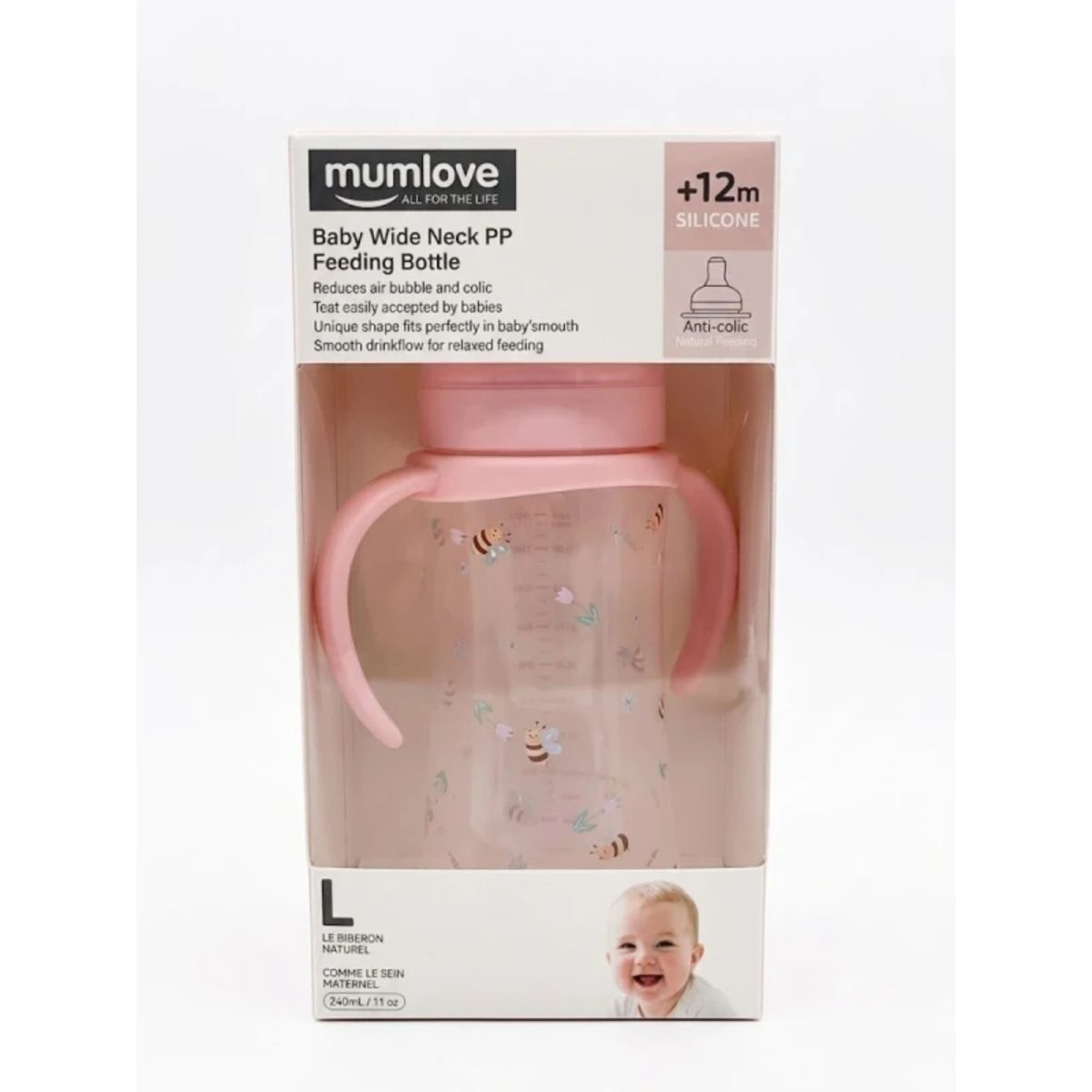 MUMLOVE ANTI-COLIC BOTTLE HANDLE 330ML +12M