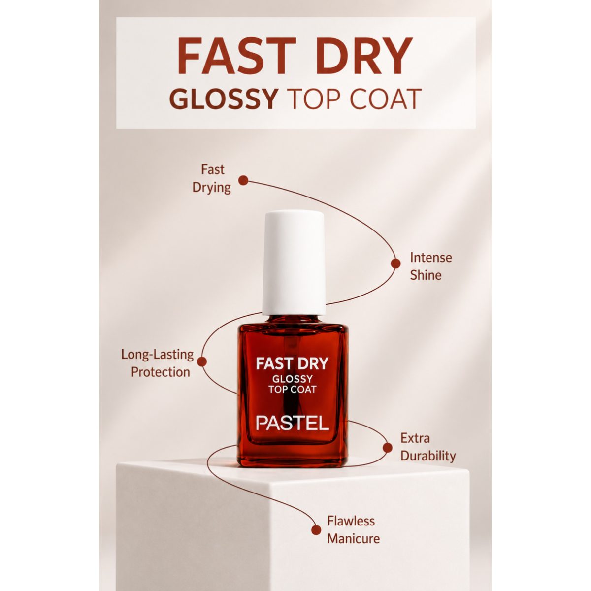 PASTEL FAST DRY GLOSSY TOP COAT 10ML