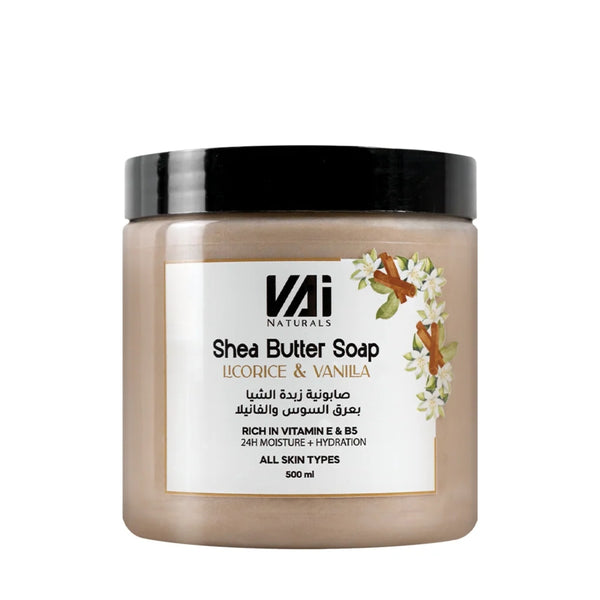 VAI NATURALS SHEA BUTTER SOAP LICORICE&VANILLA 500ML