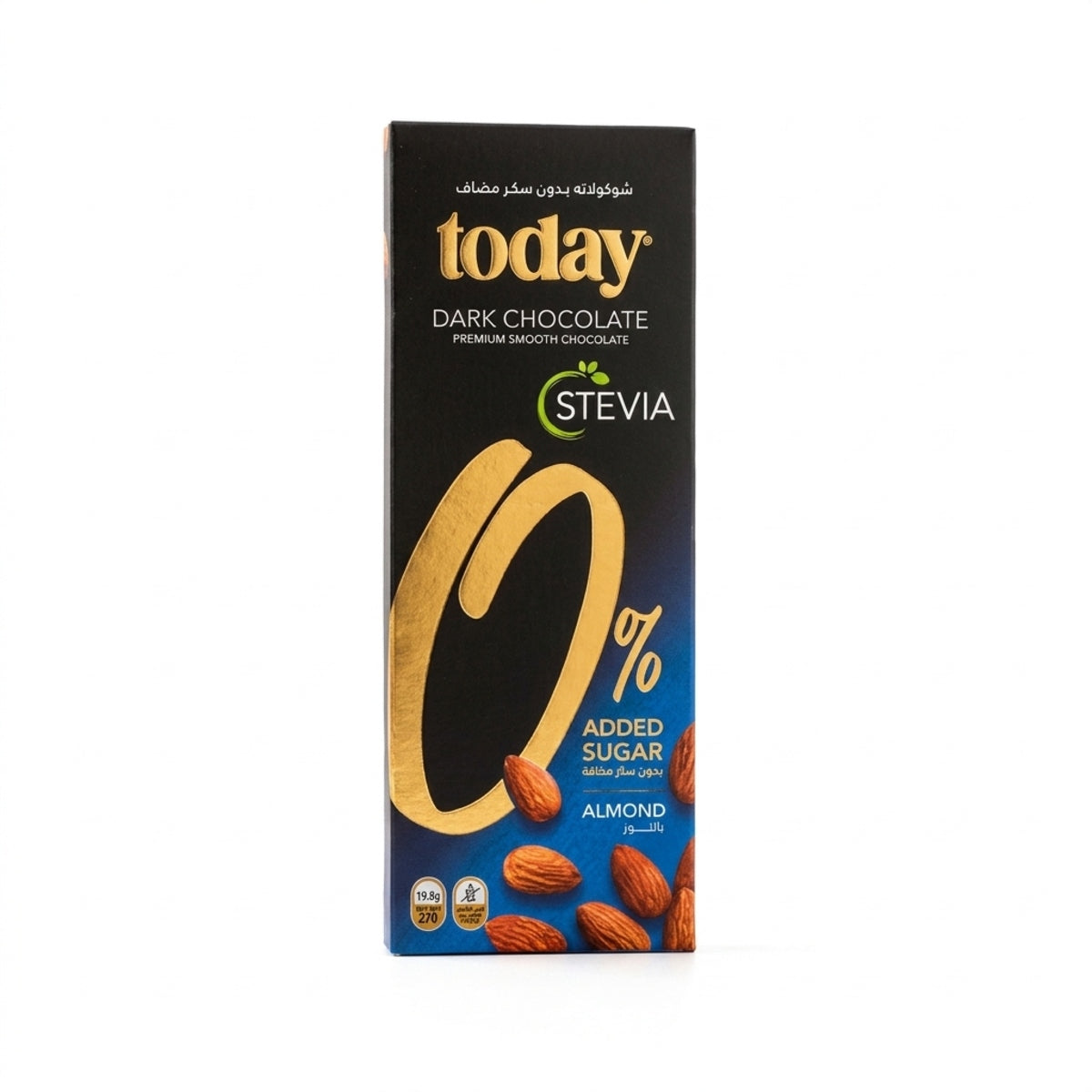 TODAY STEVIA DARK CHOCOLATE WITH ALMOND 60G