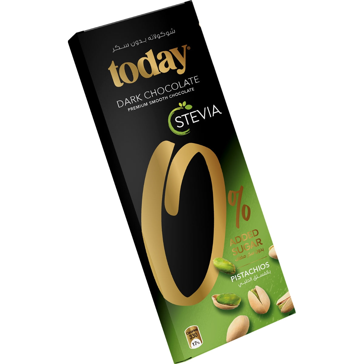 TODAY STEVIA DARK CHOCOLATE WITH PISTACHIO 60G