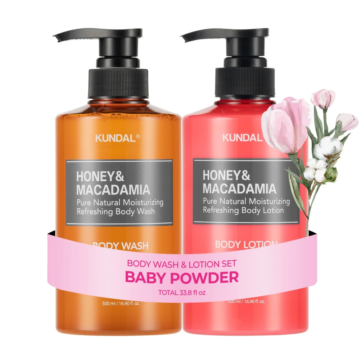 KUNDAL HONEY & MACADAMIA BABY POWDER BODY WASH + BODY LOTION 1+1FREE