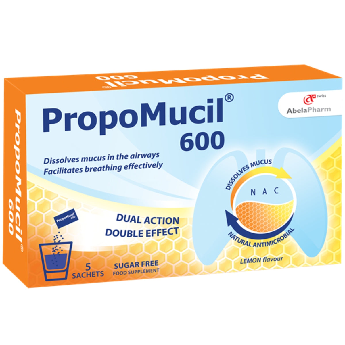 PROPOMUCIL 600 LEMON FLAVOUR 10 SACHETS