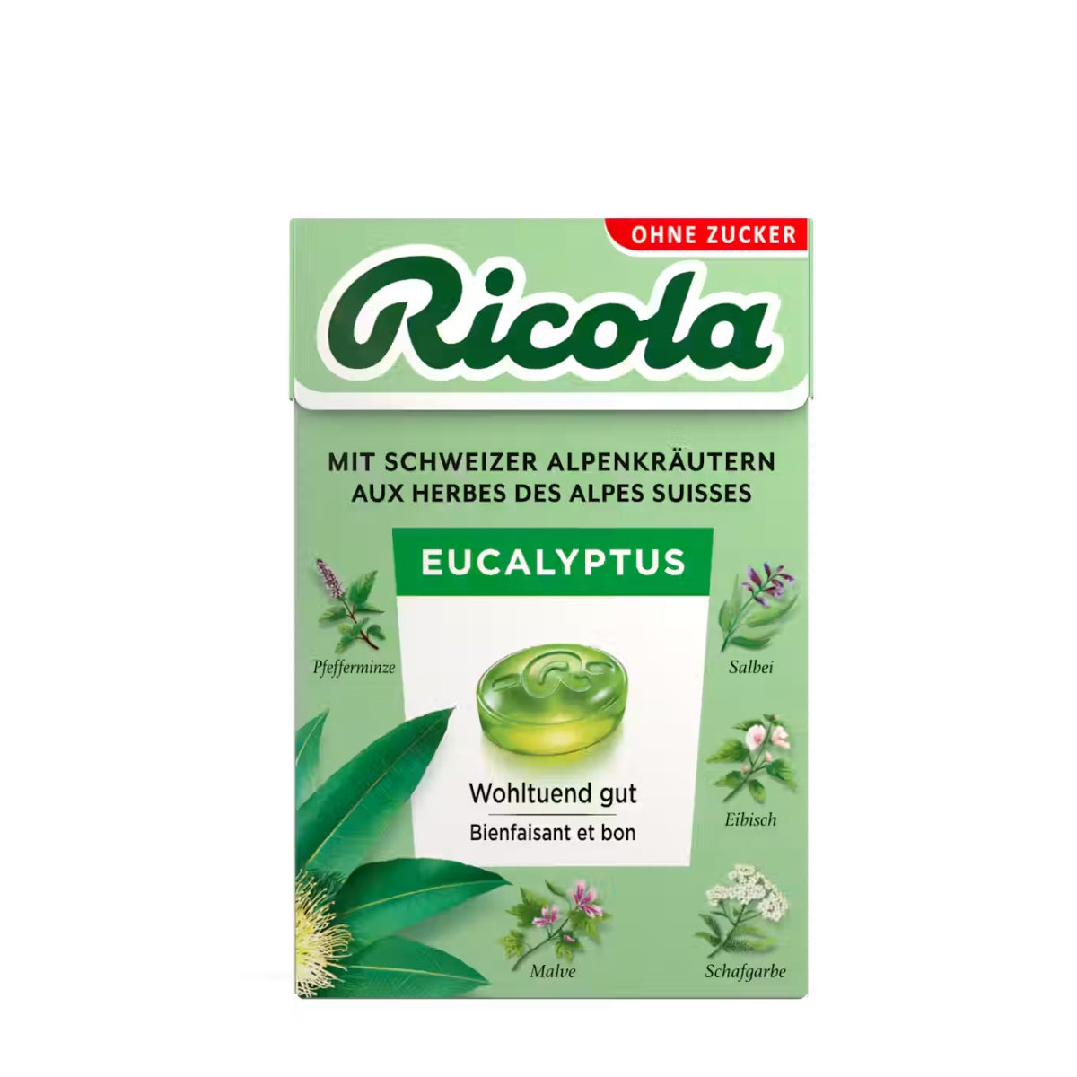 RICOLA SUGAR FREE EUCALYPTUS COUGH DROPS 27.5G