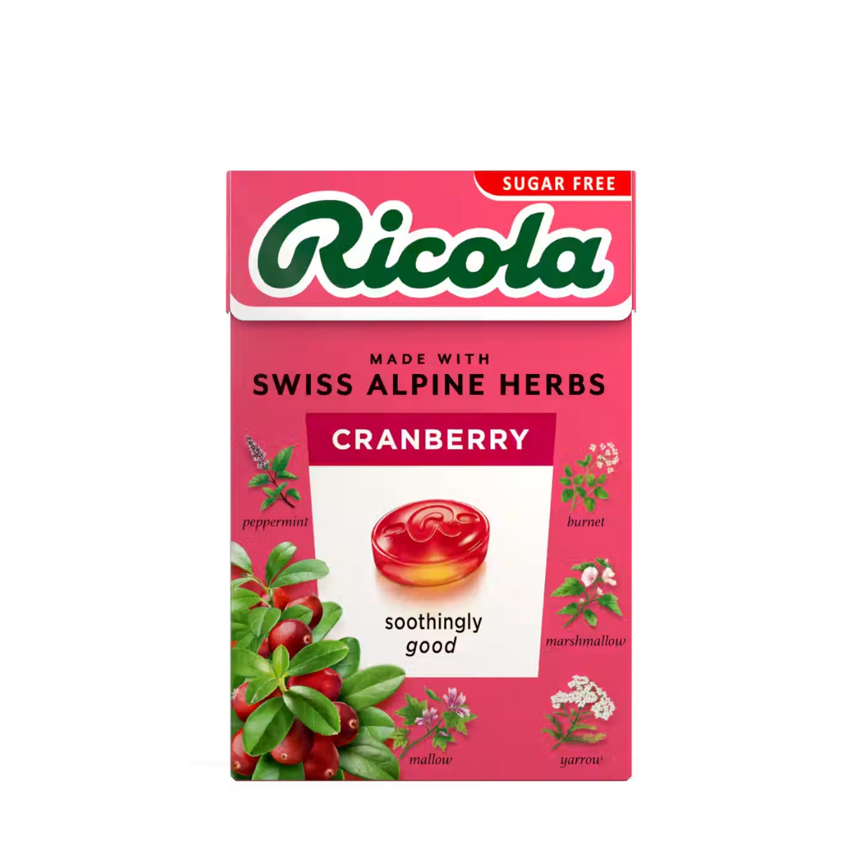 RICOLA SUGAR FREE CRANBERRY COUGH DROPS 27.5G