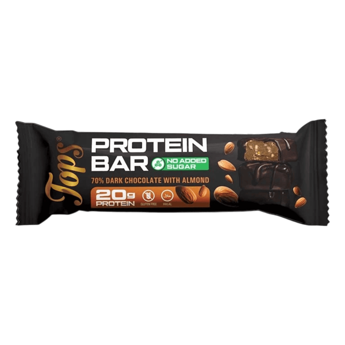 TOPS PROTEIN BAR ALMOND DARK CHOCOLATE 60G