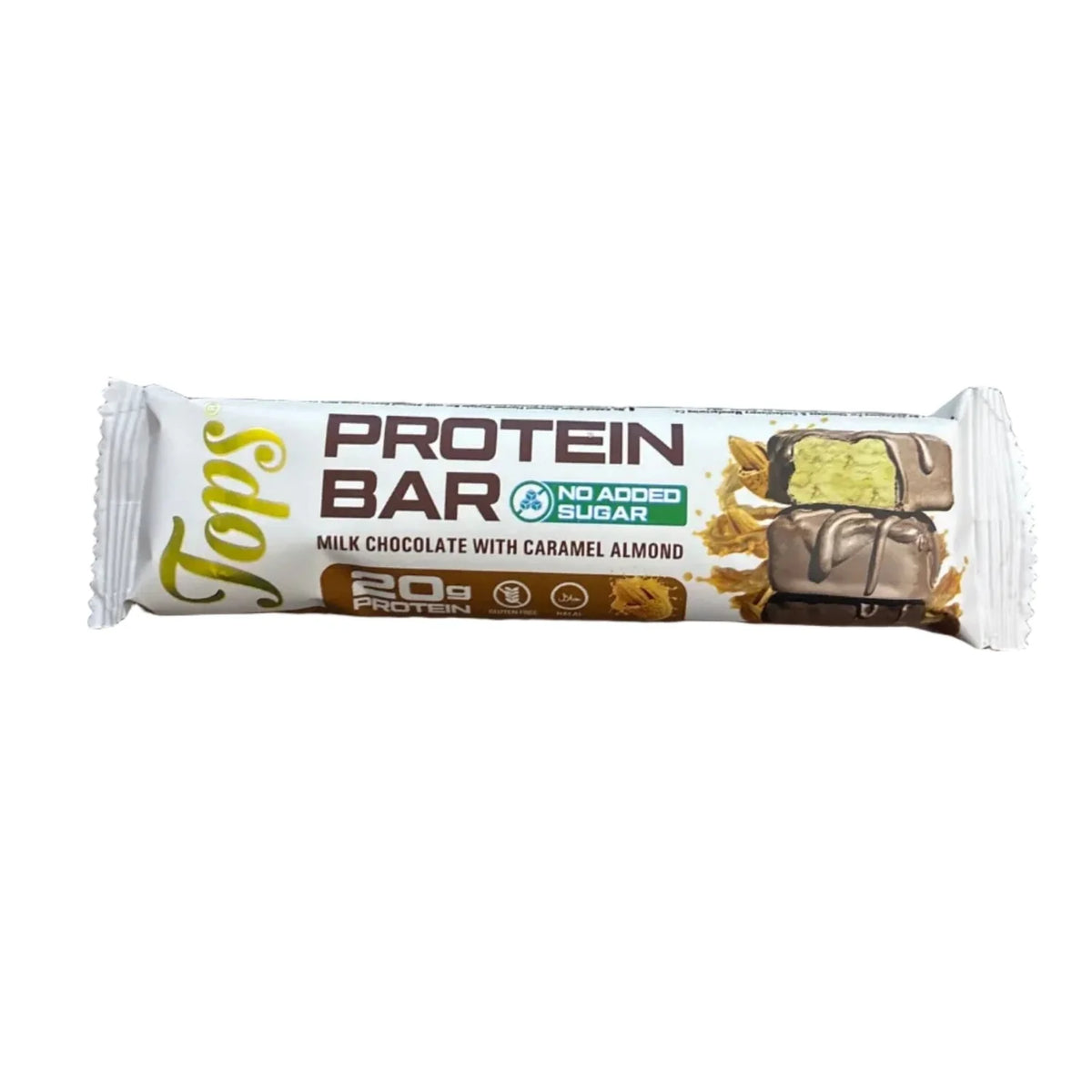 TOPS PROTEIN BAR CARAMEL ALMOND MILK CHOCOLATE 60G