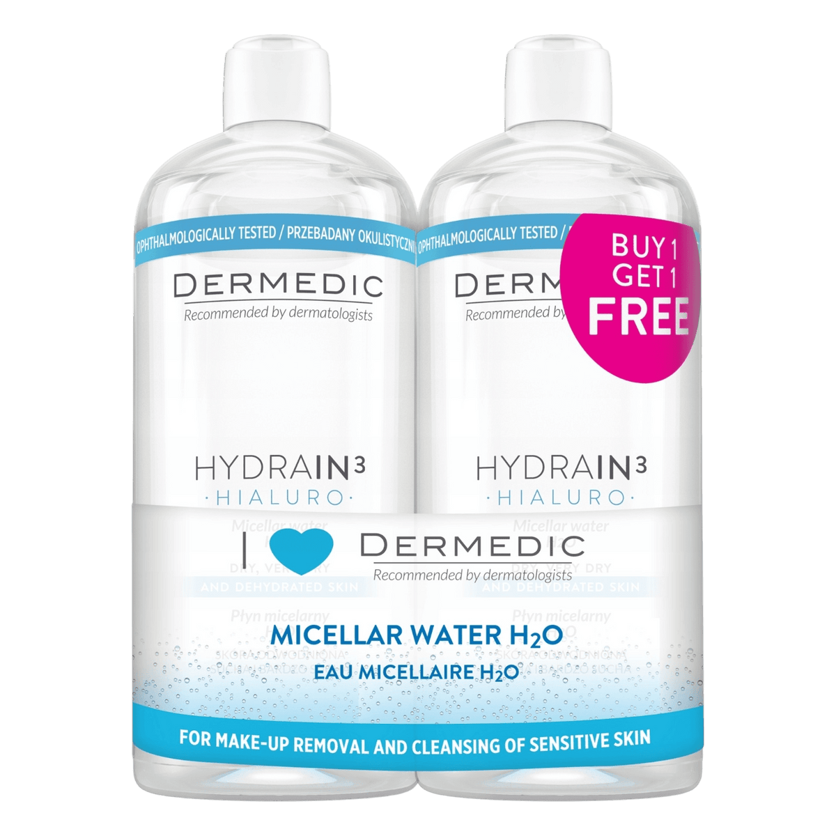 DERMEDIC HYDRAIN3 MICELLAR WATER 500ML 1+1 FREE