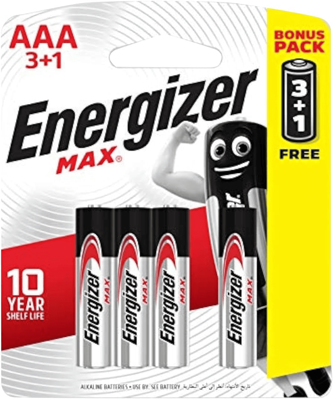 ENERGIZER MAX AAA 3+1 FREE