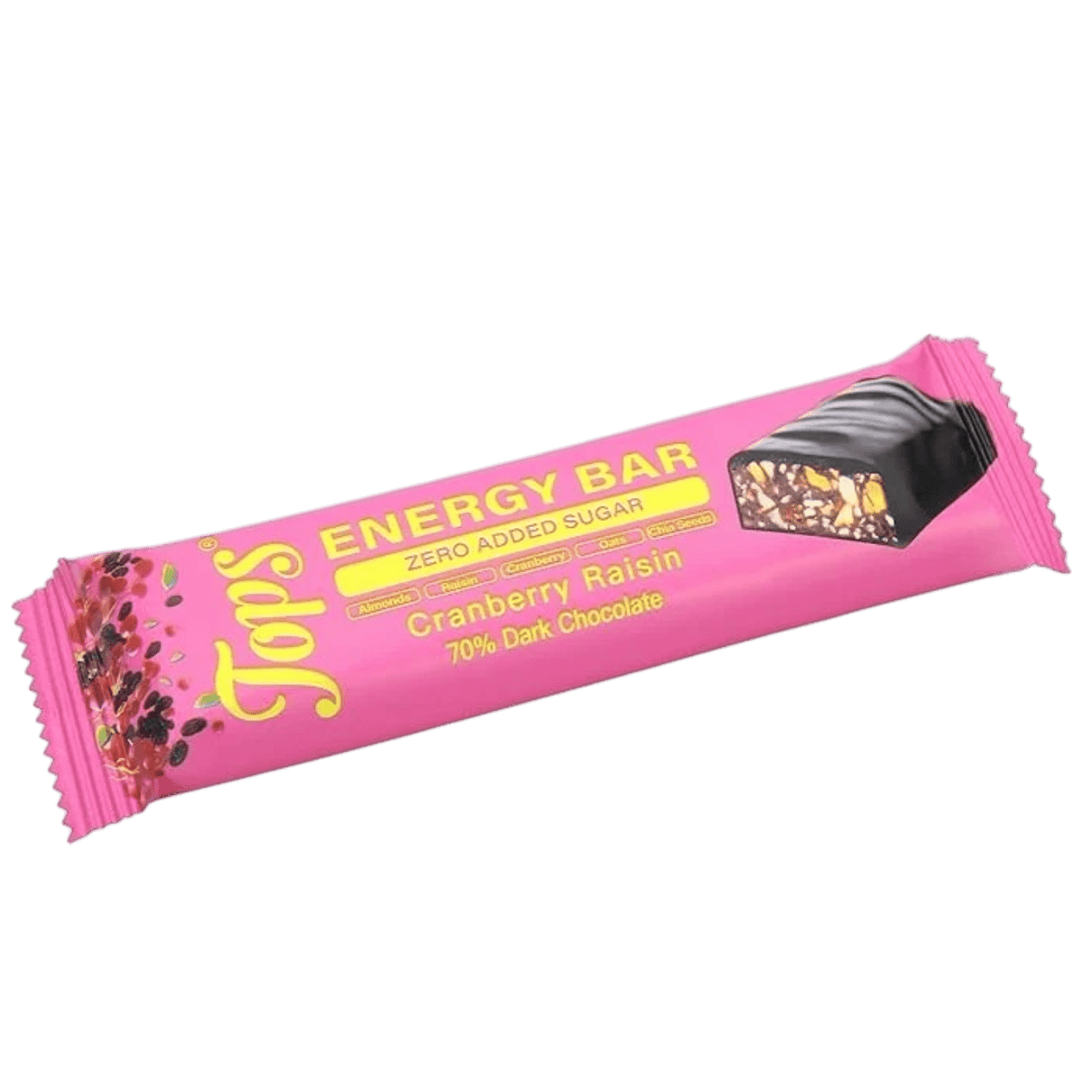 TOPS ENERGY BAR CRANBERRY RAISIN DARK CHOCOLATE 50G