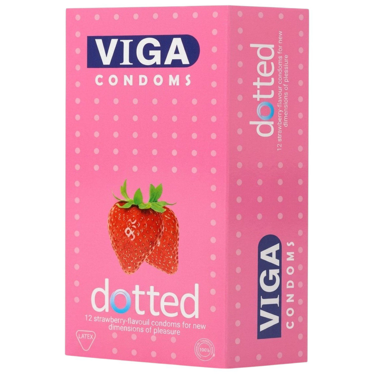 VIGA CONDOMS STRAWBERRY DOTTED 12PCS